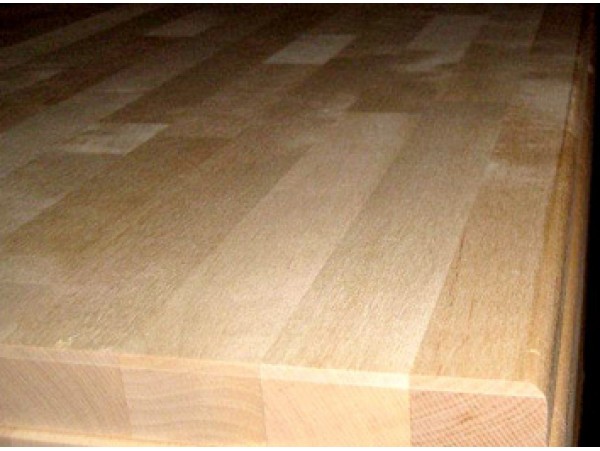 Birch countertop with chamfered edges